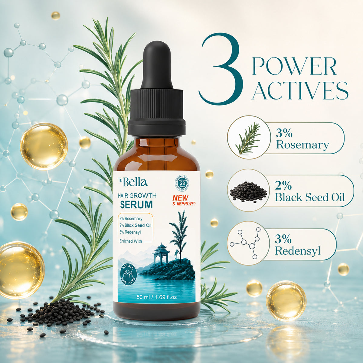 3% Redensyl, 4% Anagain & 5% Capilia Stem Cell Advanced Hair Growth Serum - 50ML